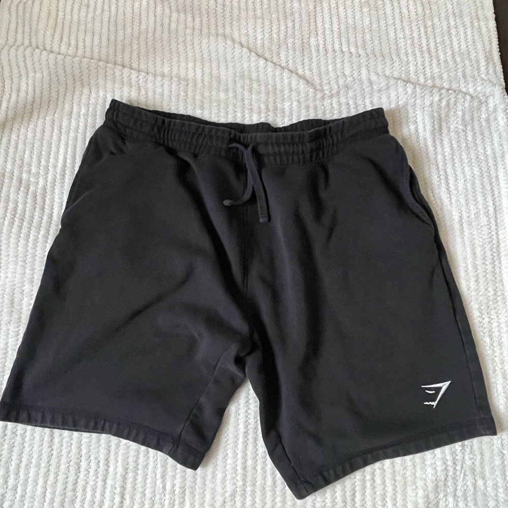 Gymshark Black Athletic Drawstring Shorts with White Logo - Picture 2 of 5